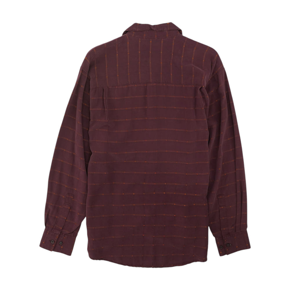 Maroon Check Long Sleeve Button Down