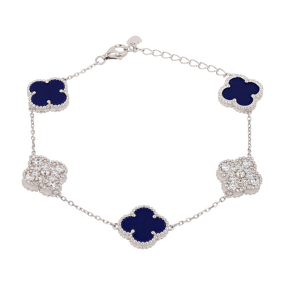 Silver Lapis Lazuli Chain Bracelet