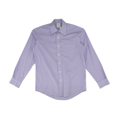 Purple Check Long Sleeve Button Down
