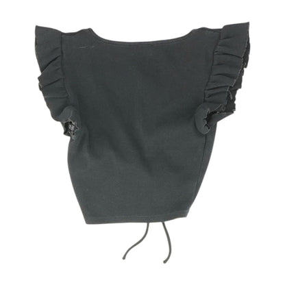 Black Solid Cropped T-Shirt