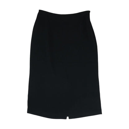 Black Solid Midi Skirt