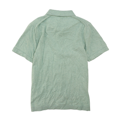 Green Solid Short Sleeve Button Down