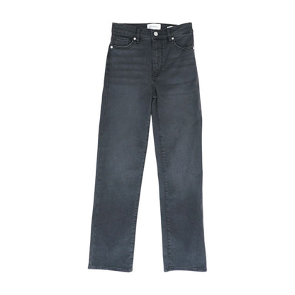 Black High Rise Straight Leg Jeans