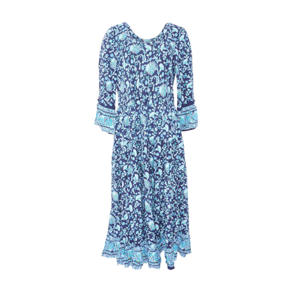Navy Floral Midi Dress