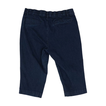 Blue Solid Capri Pants