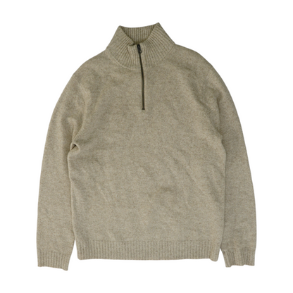 Beige Tall Solid 1/4 Zip Pullover