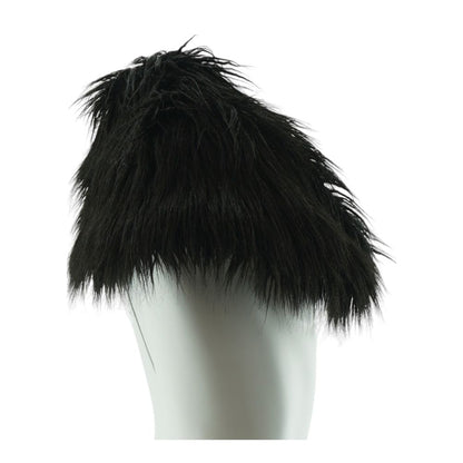Black Solid Fur Fur Coat
