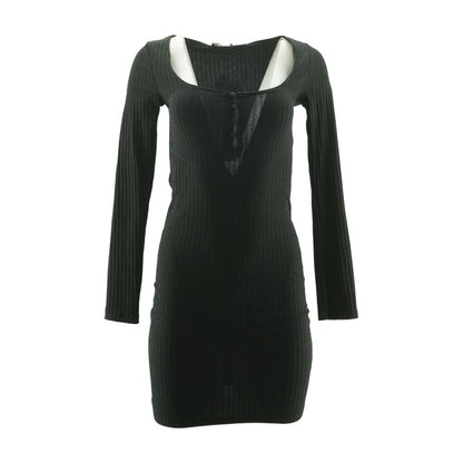 Black Striped Mini Dress