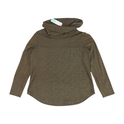 Brown Solid Cowl Neck Knit Top