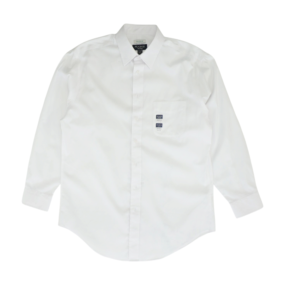 White Solid Long Sleeve Button Down