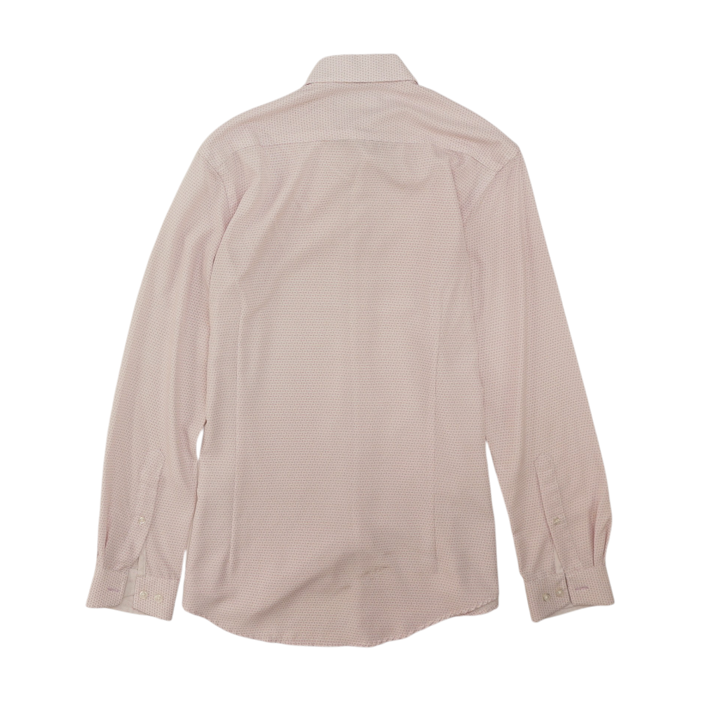 Pink Print Long Sleeve Button Down