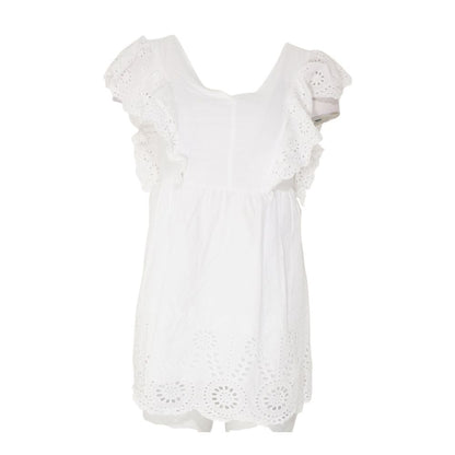 White Embroidery Detail Mini Dress