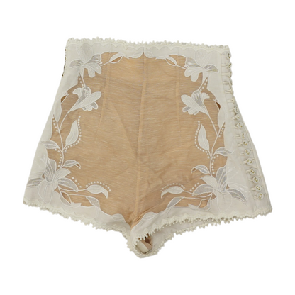 Zimmermann Corsage Lily Embroidered High-Waist Shorts – Image 1