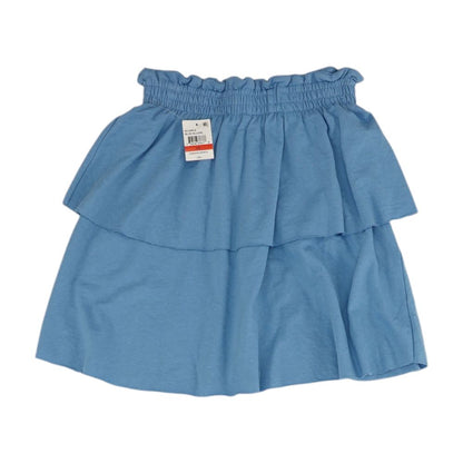 Blue Solid Mini Skirt