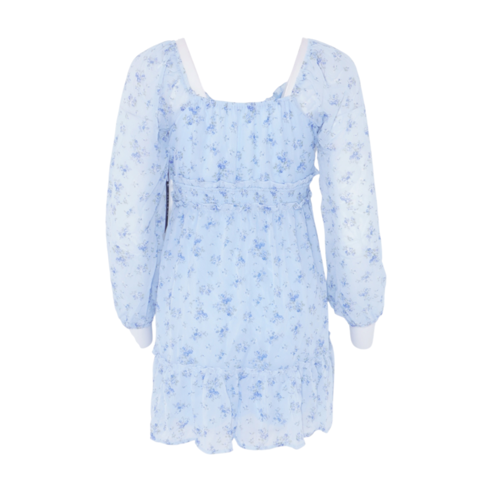 Blue Floral Mini Dress