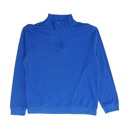 John Bartlett Blue Solid 1/4 Zip Pullover – Image 1