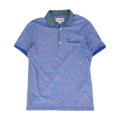 Blue Striped Short Sleeve Polo
