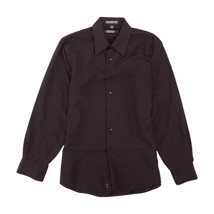 Maroon Solid Long Sleeve Button Down