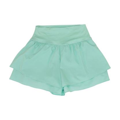 Green Solid Active Shorts