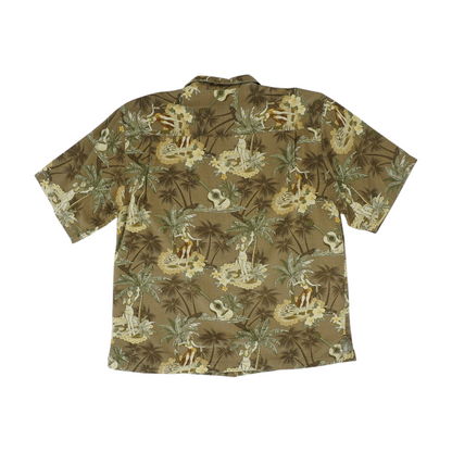 Brown Tropical Short Sleeve Button Down
