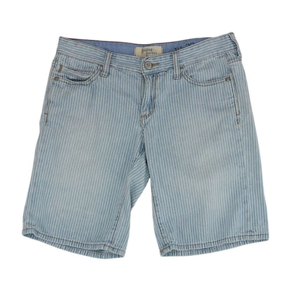 Blue Striped Denim Shorts