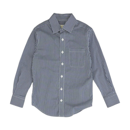 Navy Check Long Sleeve Button Down