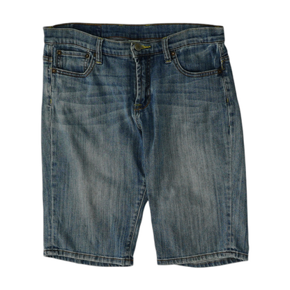 Blue Solid Denim Shorts