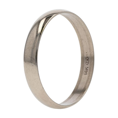 14K White Gold Plain Band
