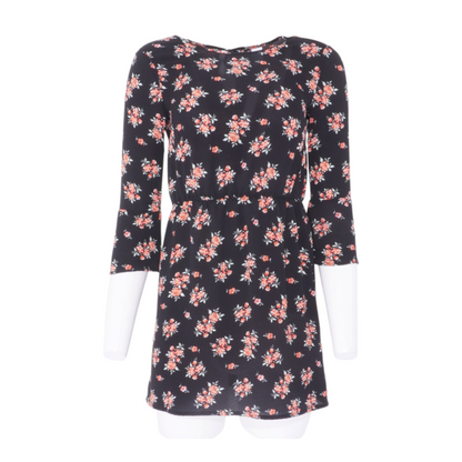 Black Floral Mini Dress