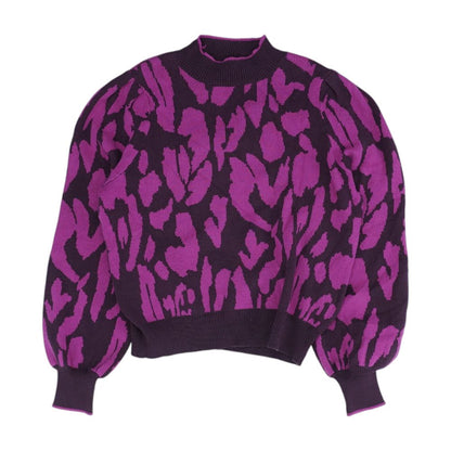 Magenta Animal Print Sweater