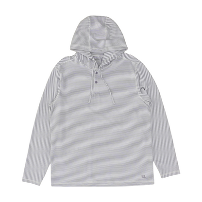 Gray Striped Hoodie Pullover
