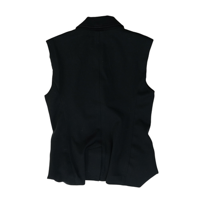 Black Solid Casual Vest