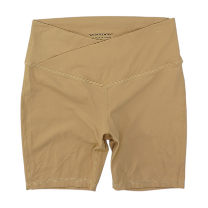 Beige Petite Solid Active Shorts