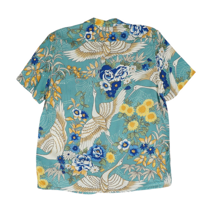 Blue Print Short Sleeve Button Down