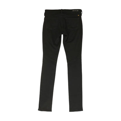 Black Solid Five Pocket Pants