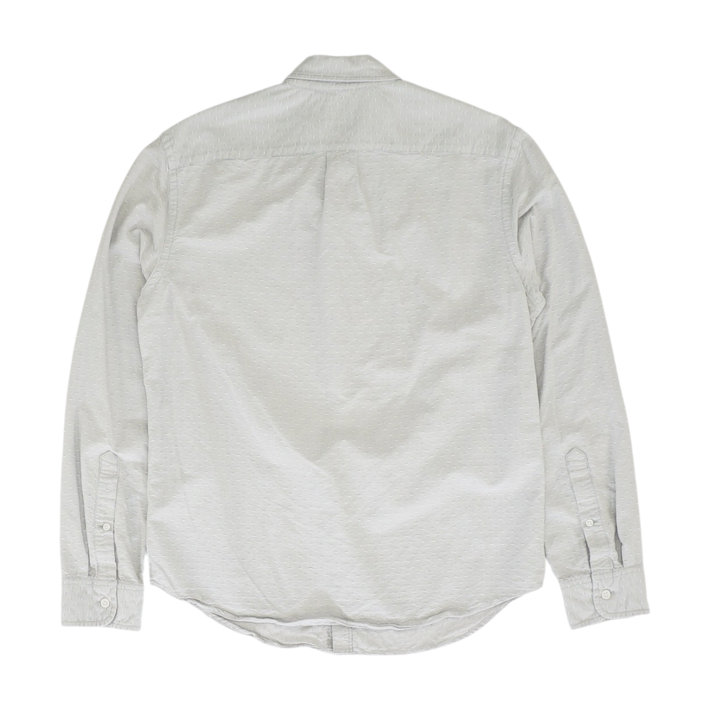 Gray Polka Dot Long Sleeve Button Down