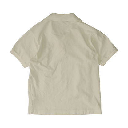 White Solid Short Sleeve Polo