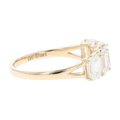 2 Ct 14K Gold Emerald Cut Lab Grown Diamond Band