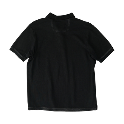 Black Solid Short Sleeve Polo