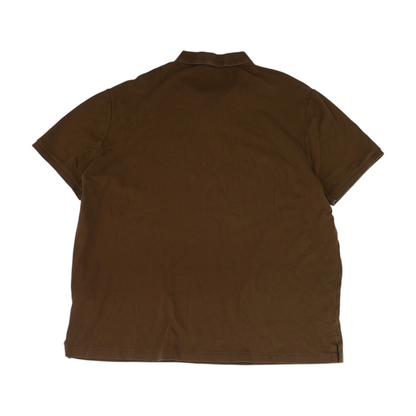 Brown Solid Short Sleeve Polo