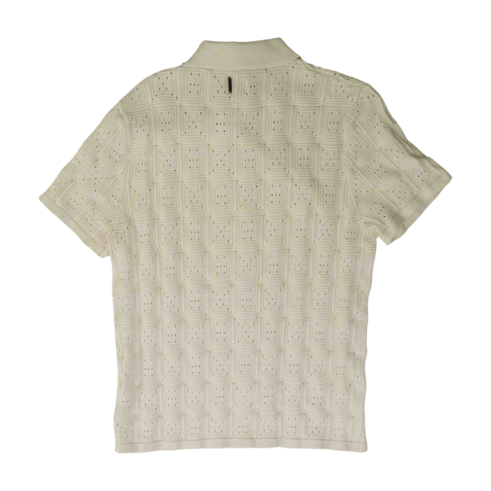 White Solid Short Sleeve Button Down