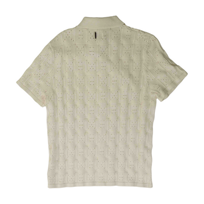 White Solid Short Sleeve Button Down