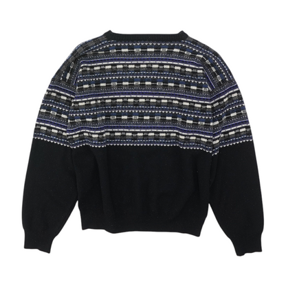 Vintage Black Color Block Pullover Sweater