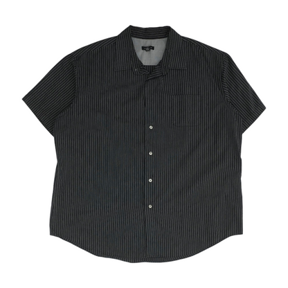 Black Striped Short Sleeve Button Down