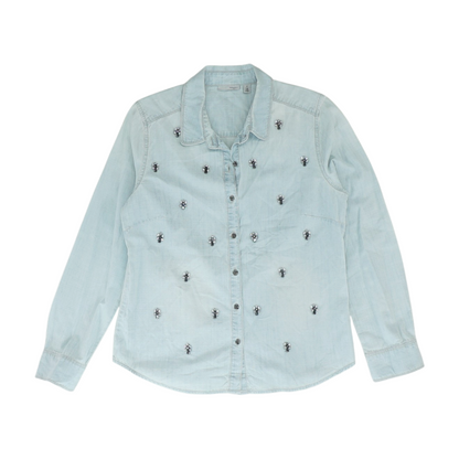 Blue Petite Button Down
