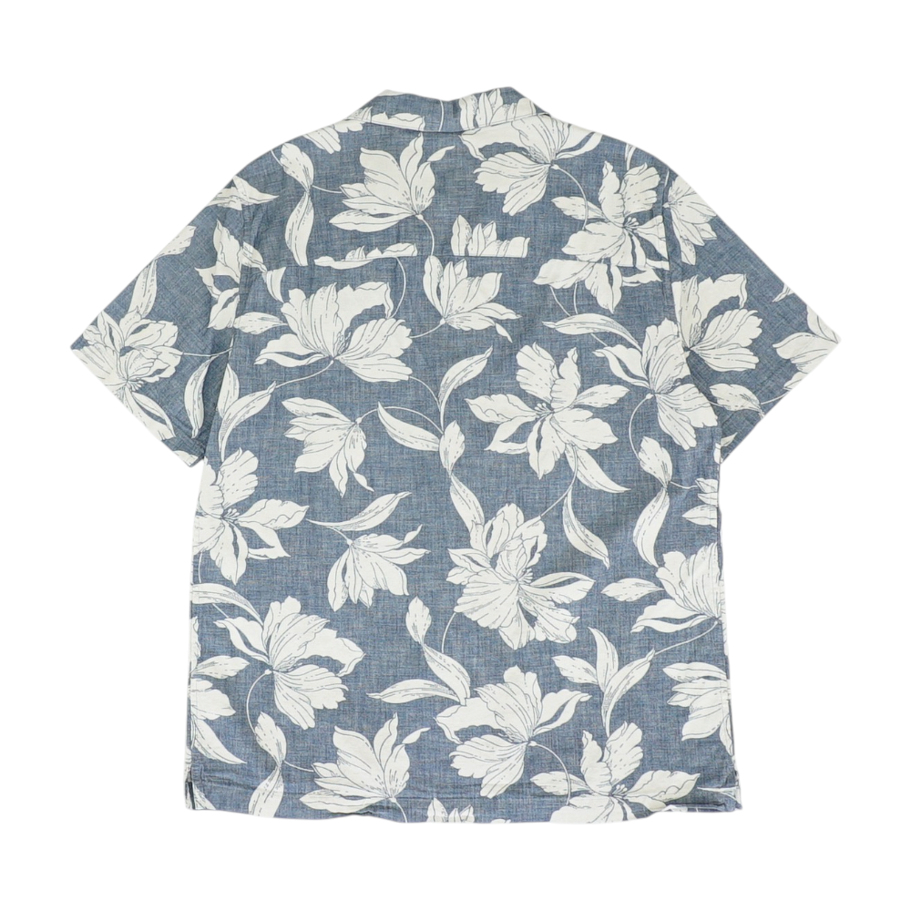 Blue Floral Outdoor Button Down