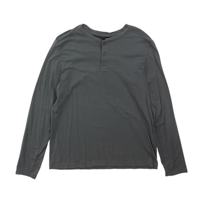 Gray Solid Henley T-Shirt
