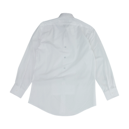 White Solid Tuxedo Button Down