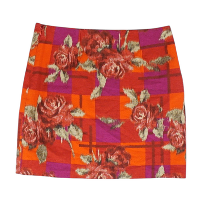 Red Floral Mini Skirt