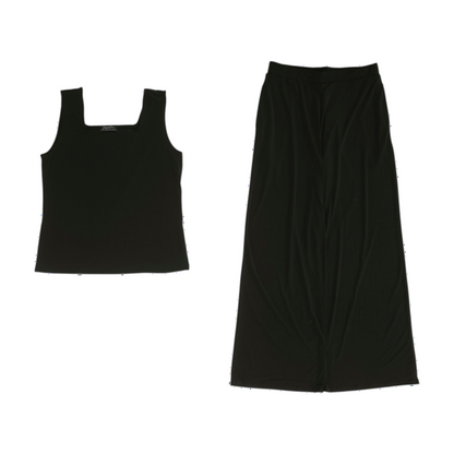 Black Solid Pant Set
